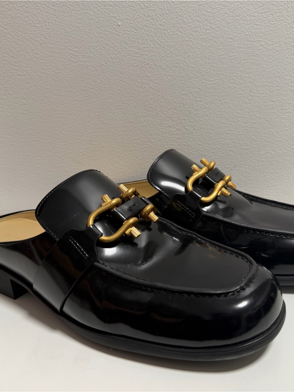Bottega Veneta Leather Slip-On Loafers with Gold Hardware (IT 42, US 9.5)